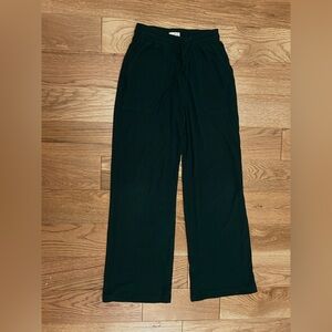 Green Ribbed Wide Leg Trousers Size Small